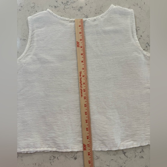 Eileen Fisher White Linen Boxy Tank Top Shirt Women’s Size Large Italian Fabric - Picture 6 of 13